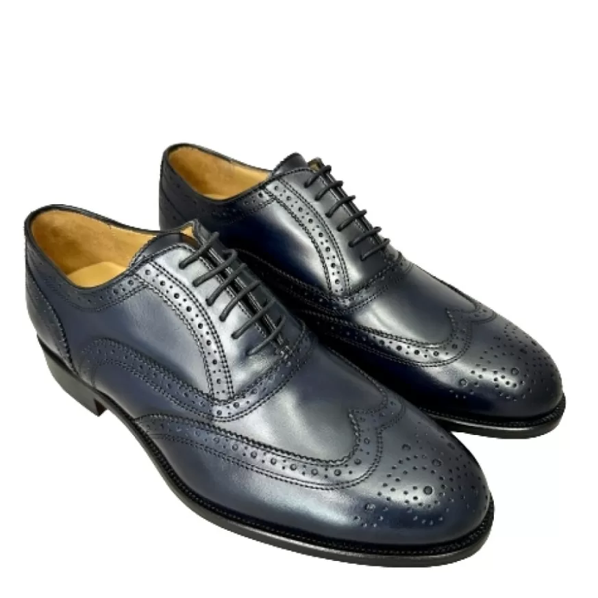 Uomo CAMARRI CALZATURE Scarpe Uomo | Francesina Fondo Cuoio Cucita Blake – Duilio Blu Navy