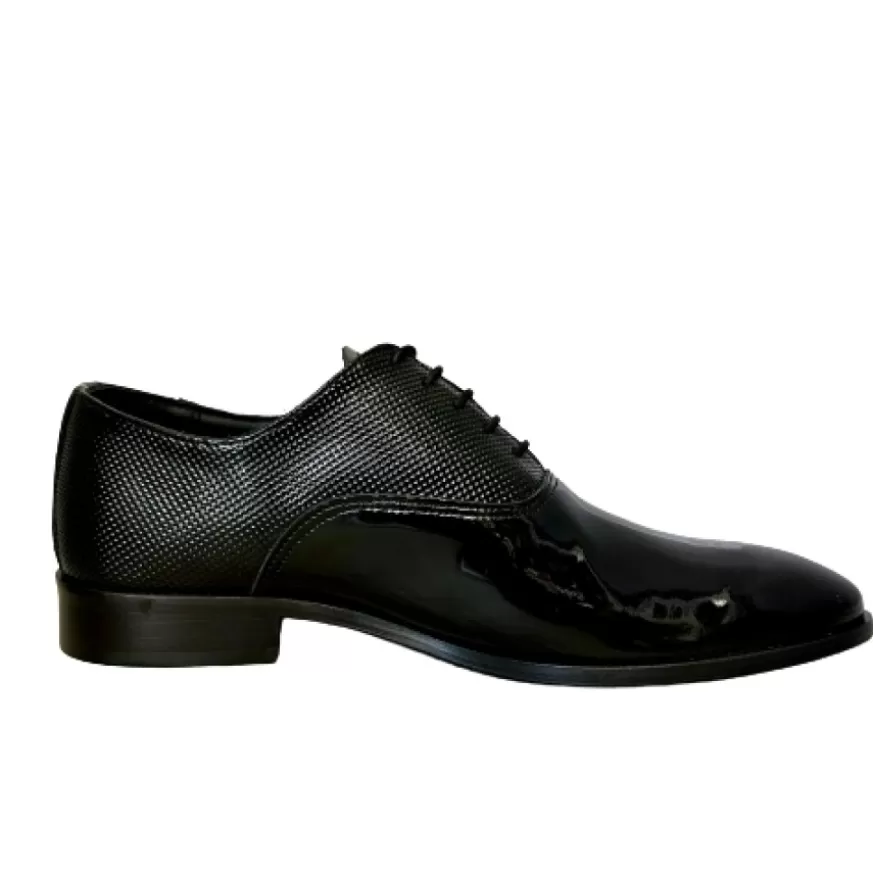 Uomo CAMARRI CALZATURE Scarpe Uomo | Francesina In Vernice Nera Cucita Blake