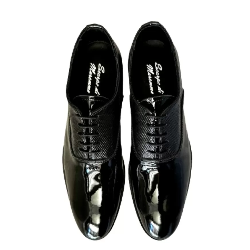 Uomo CAMARRI CALZATURE Scarpe Uomo | Francesina In Vernice Nera Cucita Blake