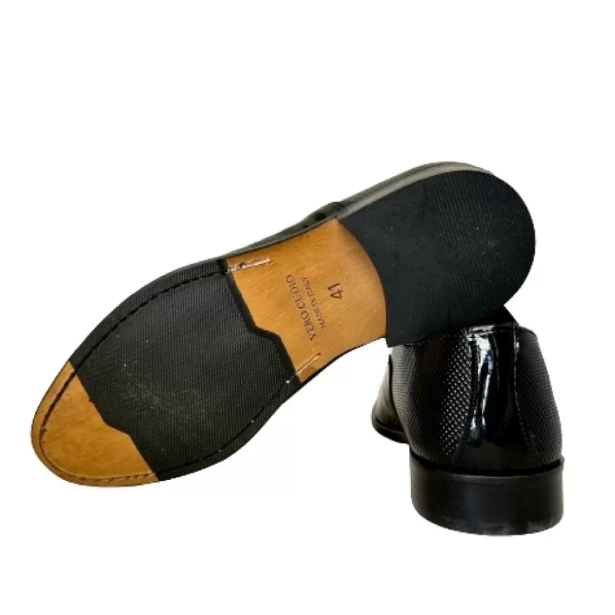 Uomo CAMARRI CALZATURE Scarpe Uomo | Francesina In Vernice Nera Cucita Blake
