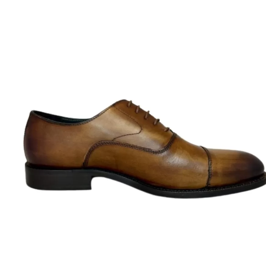 Uomo CAMARRI CALZATURE Scarpe Uomo | Francesina Sfumata A Mano Marrone Cucita Blake