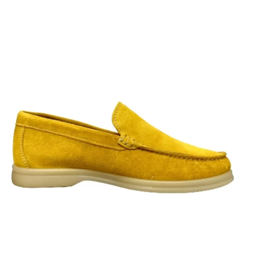 Uomo CAMARRI CALZATURE Scarpe Uomo | Mocassino Artigianale In Nabuk Color Ocra