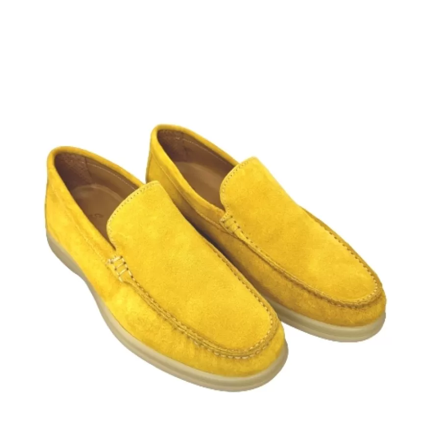 Uomo CAMARRI CALZATURE Scarpe Uomo | Mocassino Artigianale In Nabuk Color Ocra