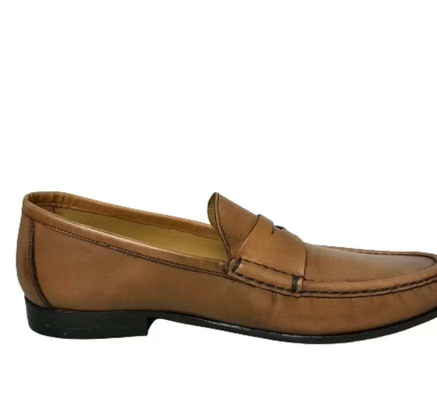 Uomo CAMARRI CALZATURE Scarpe Uomo | Mocassino Cognac Mod. College Cucito Blake