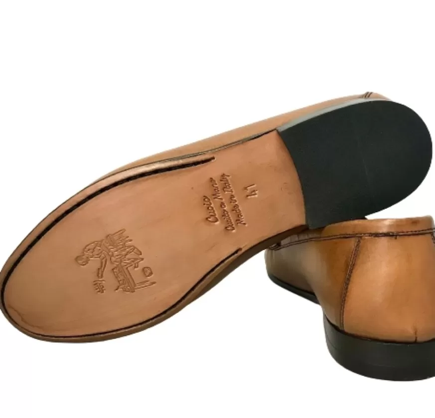 Uomo CAMARRI CALZATURE Scarpe Uomo | Mocassino Cognac Mod. College Cucito Blake