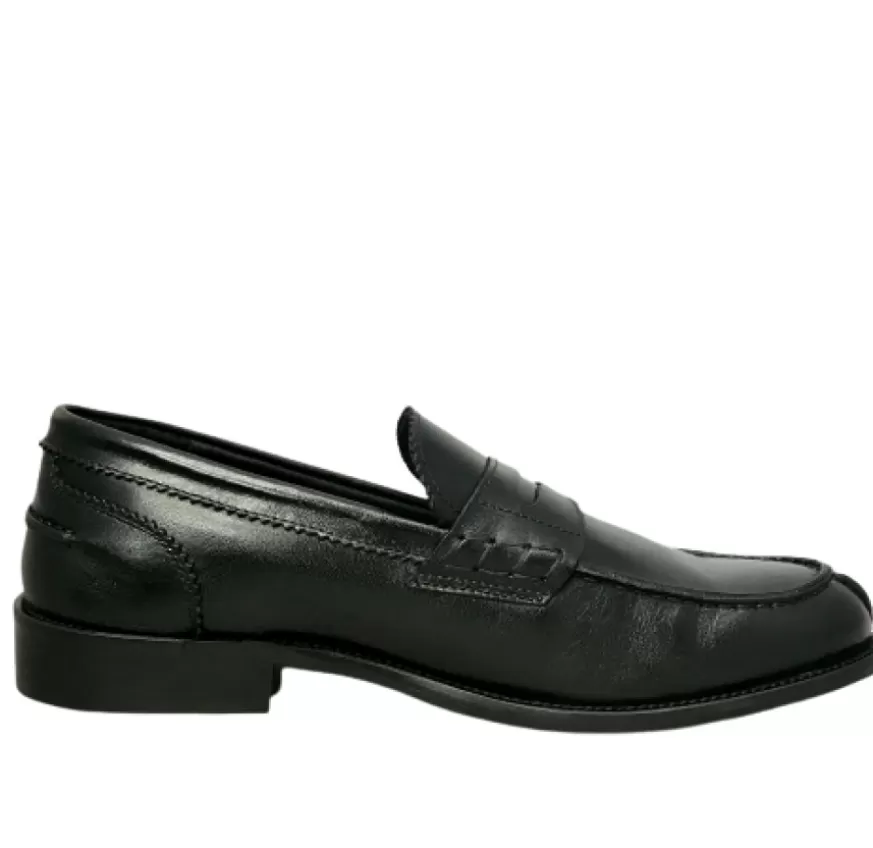 Uomo CAMARRI CALZATURE Scarpe Uomo | Mocassino College Nero Cucito Blake