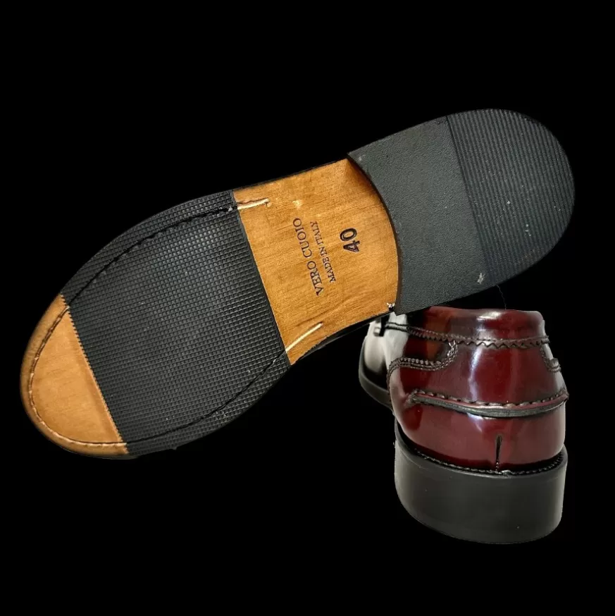 Uomo CAMARRI CALZATURE Scarpe Uomo | Mocassino College Spazzolato Bordeaux Cucito Blake