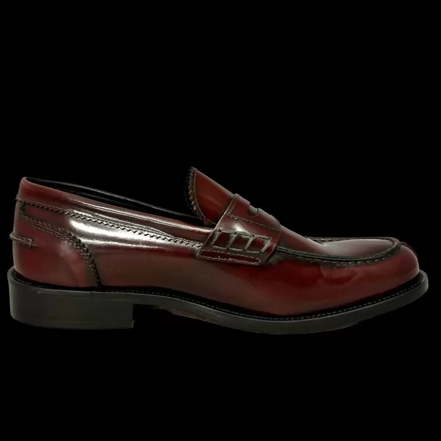 Uomo CAMARRI CALZATURE Scarpe Uomo | Mocassino College Spazzolato Bordeaux Cucito Blake