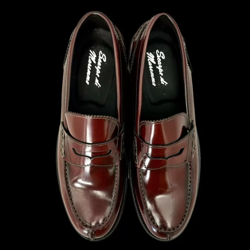 Uomo CAMARRI CALZATURE Scarpe Uomo | Mocassino College Spazzolato Bordeaux Cucito Blake