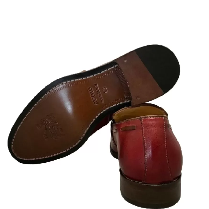 Uomo CAMARRI CALZATURE Scarpe Uomo | Mocassino In Pelle Fondo Cuoio Rosso