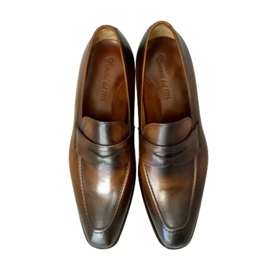 Uomo CAMARRI CALZATURE Scarpe Uomo | Mocassino Mod. College Spazzolato Marrone – Luxury Collection