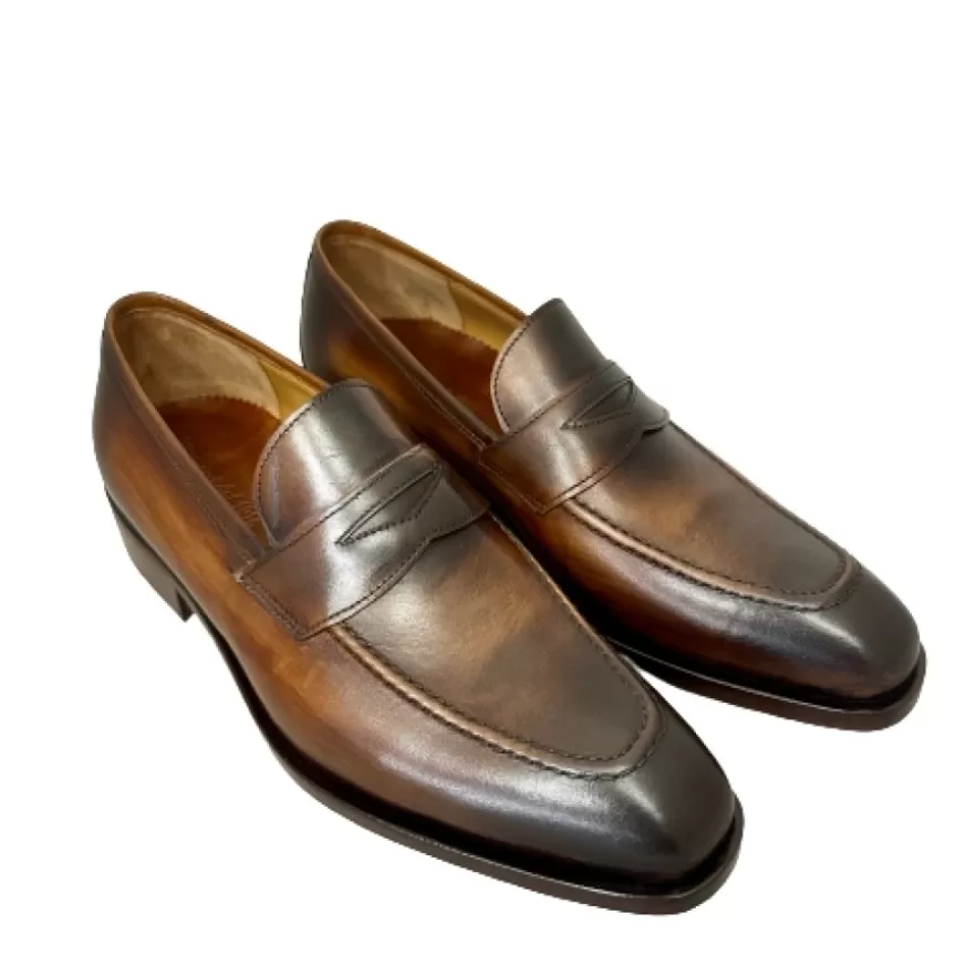 Uomo CAMARRI CALZATURE Scarpe Uomo | Mocassino Mod. College Spazzolato Marrone – Luxury Collection