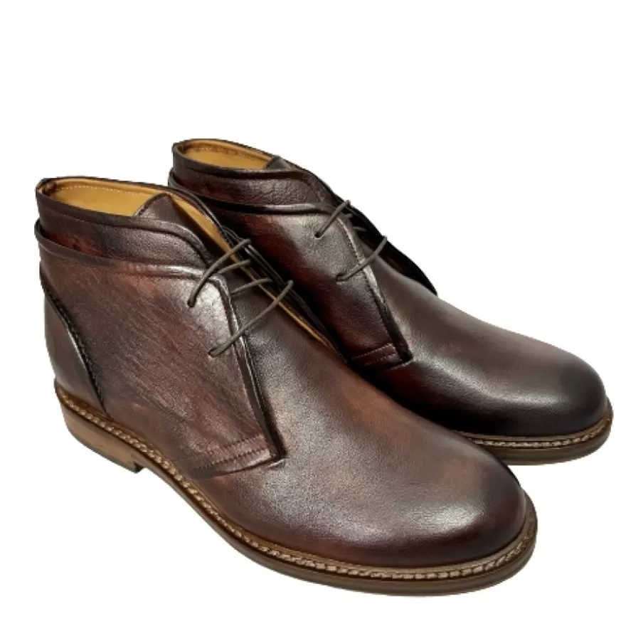 Uomo CAMARRI CALZATURE Scarpe Uomo | Polacchino Artigianale In Bufalo Tuffato Testa Di Moro