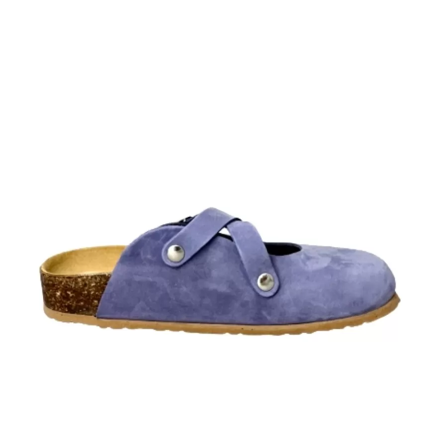 Uomo CAMARRI CALZATURE Scarpe Uomo | Sabot In Nabuk Color Glicine Bionatura