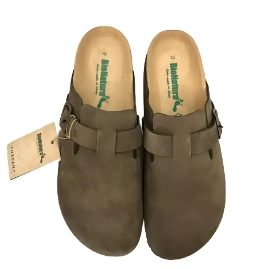 Uomo CAMARRI CALZATURE Scarpe Uomo | Sabot In Pelle Nabuk Bionatura Testa Di Moro