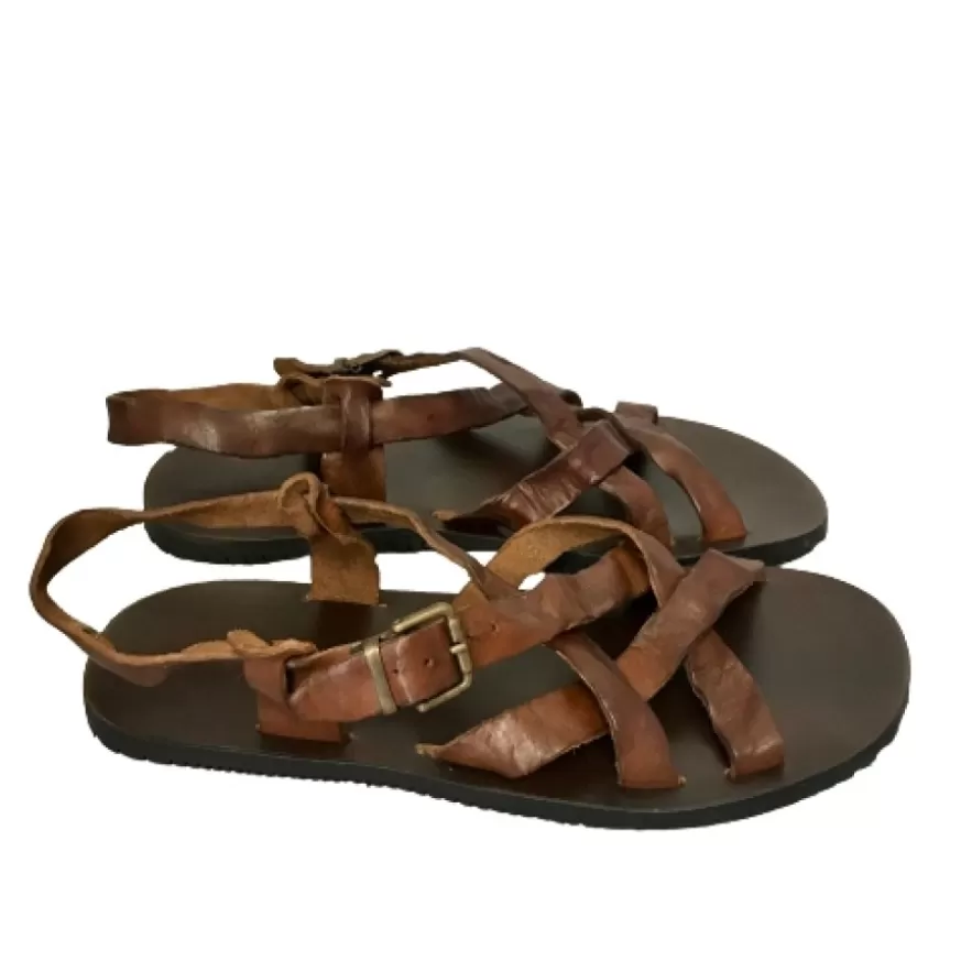 Uomo CAMARRI CALZATURE Scarpe Uomo | Sandalo Artigianale In Vacchetta Strizzata Mod. A