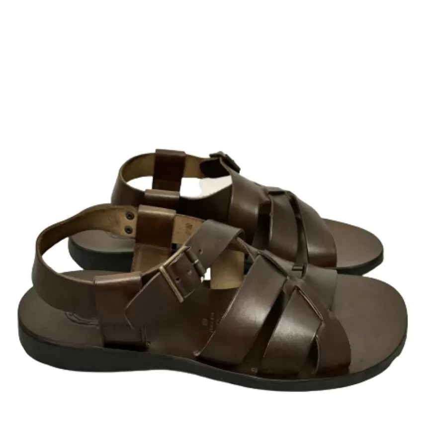 Uomo CAMARRI CALZATURE Scarpe Uomo | Sandalo Artigianale In Vacchetta Testa Di Moro Mod.20