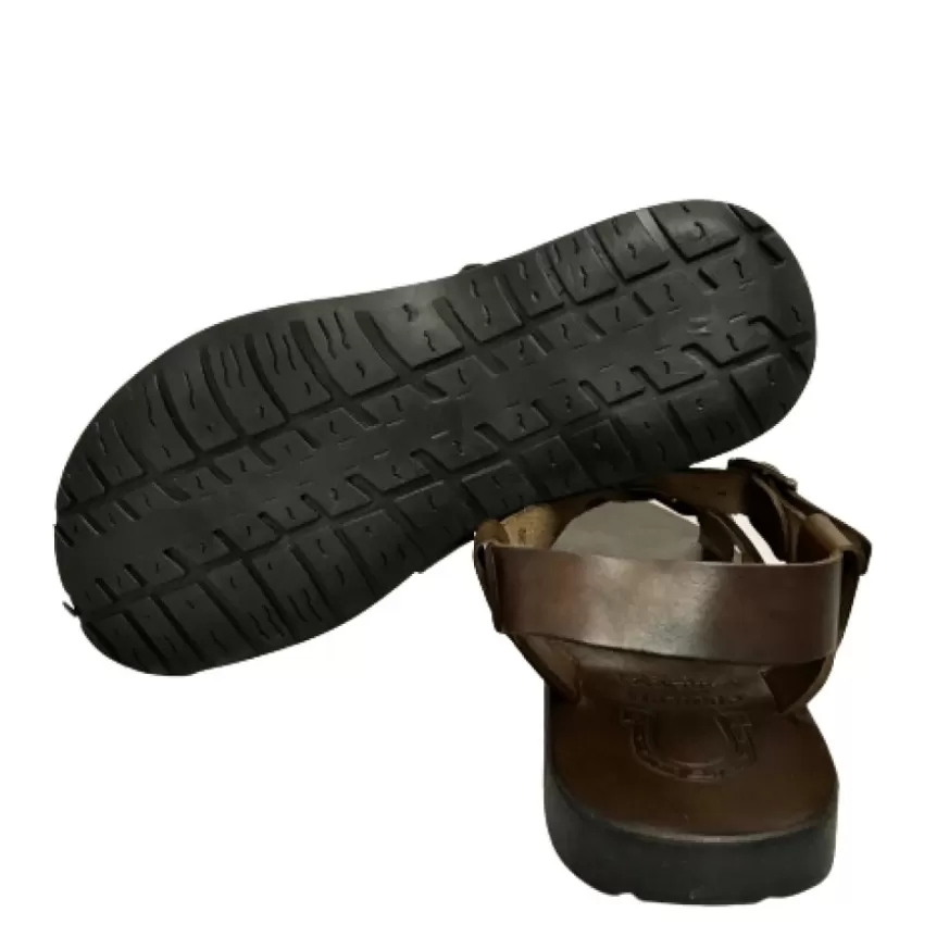Uomo CAMARRI CALZATURE Scarpe Uomo | Sandalo Artigianale In Vacchetta Testa Di Moro Mod.20