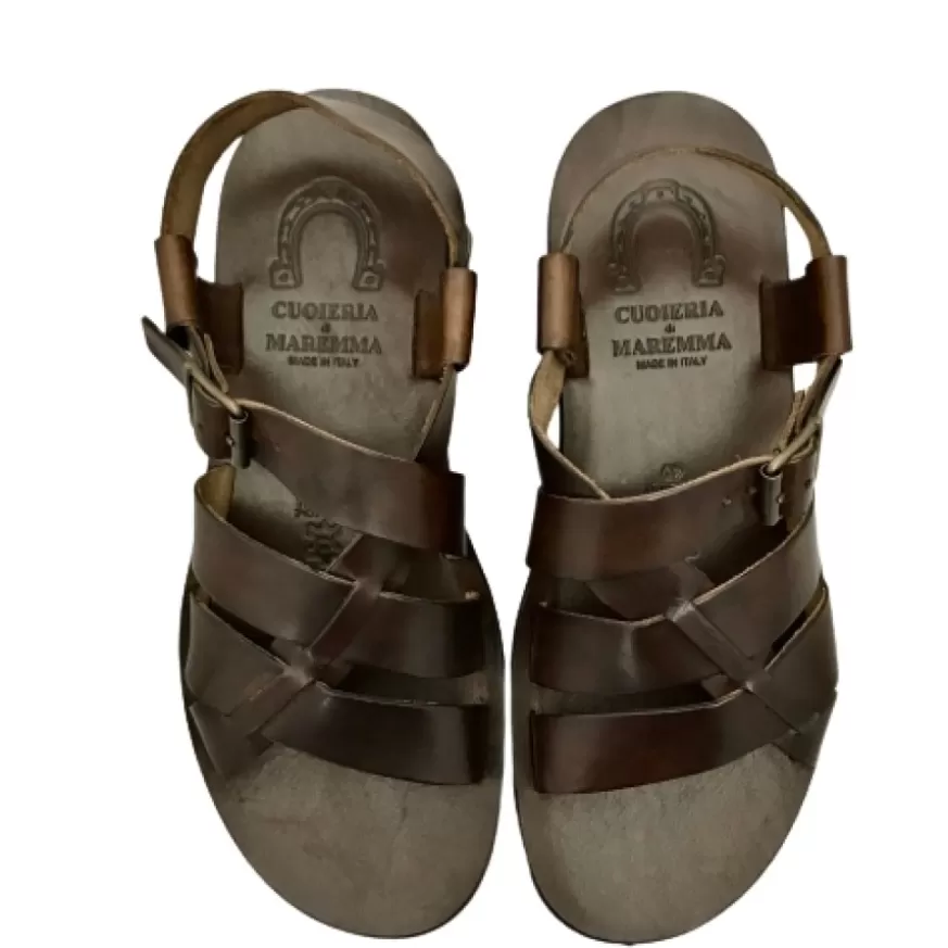 Uomo CAMARRI CALZATURE Scarpe Uomo | Sandalo Artigianale In Vacchetta Testa Di Moro Mod.20
