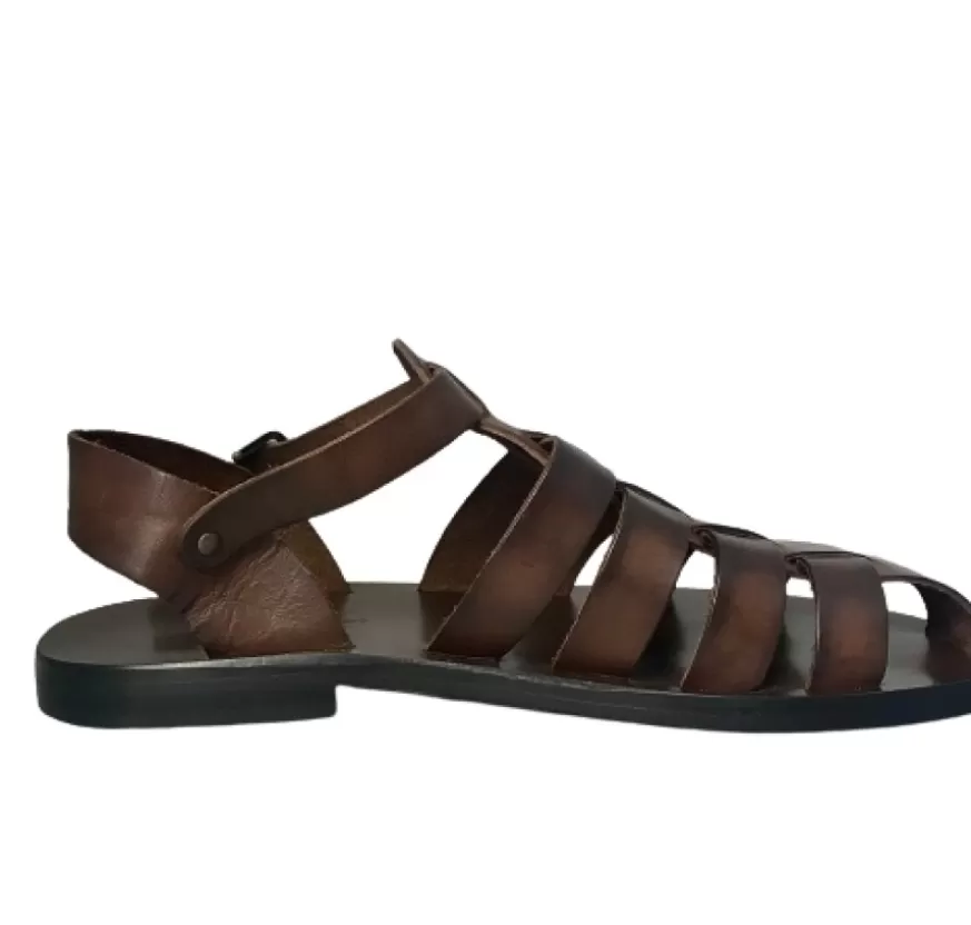 Uomo CAMARRI CALZATURE Scarpe Uomo | Sandalo Chiuso In Pelle Testa Di Moro Mod. M5047