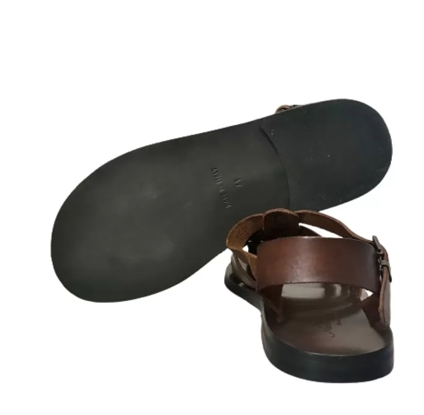 Uomo CAMARRI CALZATURE Scarpe Uomo | Sandalo Chiuso In Pelle Testa Di Moro Mod. M5047