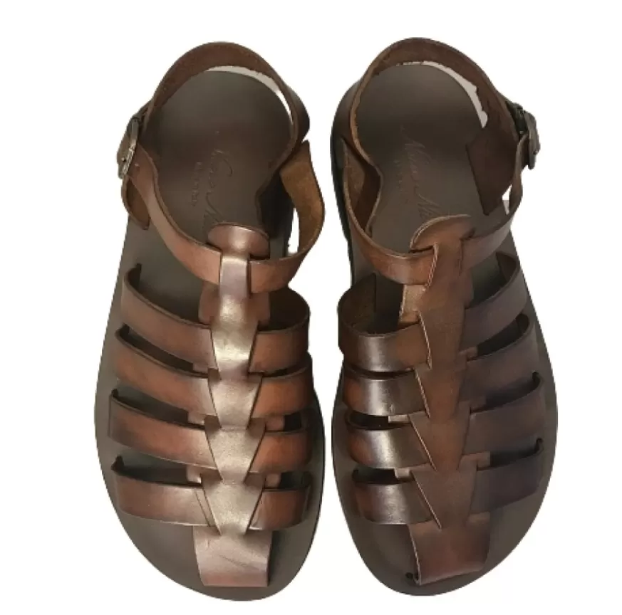 Uomo CAMARRI CALZATURE Scarpe Uomo | Sandalo Chiuso In Pelle Testa Di Moro Mod. M5047
