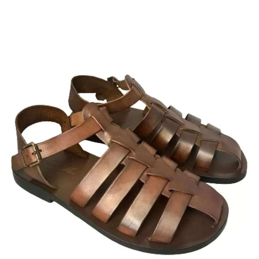 Uomo CAMARRI CALZATURE Scarpe Uomo | Sandalo Chiuso In Pelle Testa Di Moro Mod. M5047