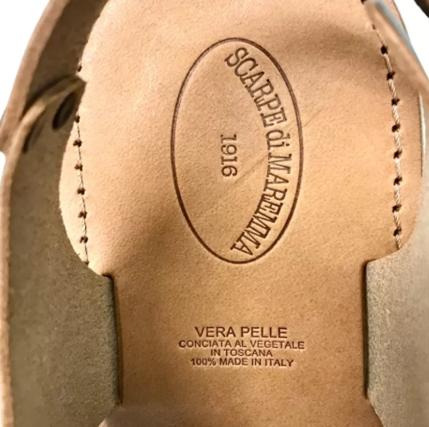 Uomo CAMARRI CALZATURE Scarpe Uomo | Sandalo In Pelle Color Cuoio Bruciato Mod. 7005