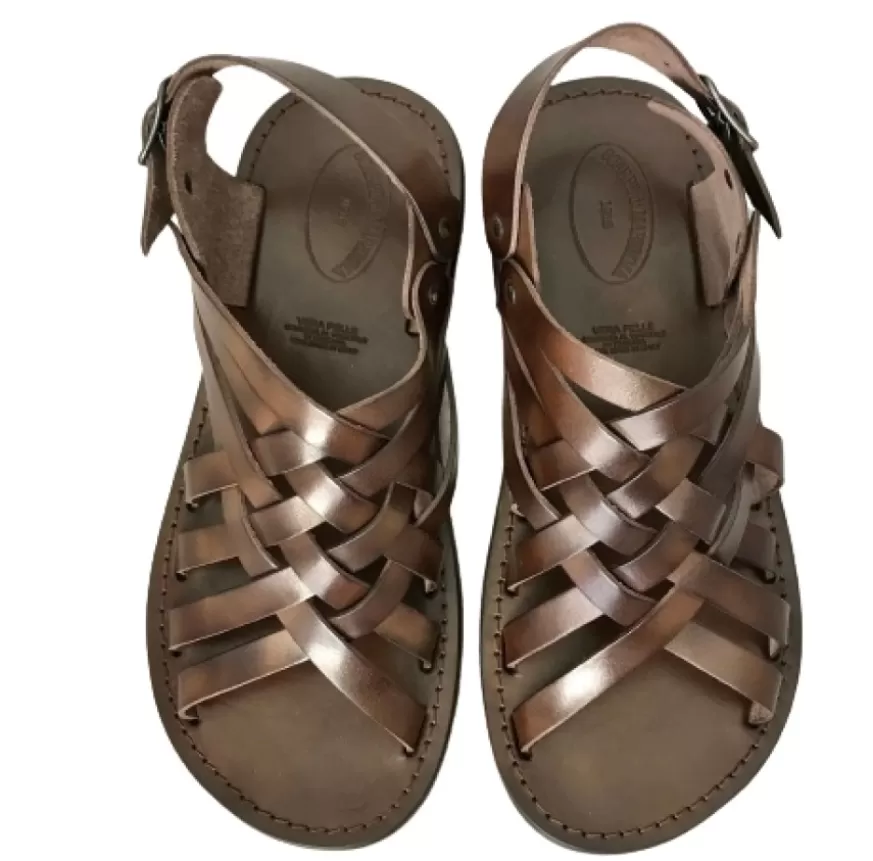 Uomo CAMARRI CALZATURE Scarpe Uomo | Sandalo In Pelle Testa Di Moro Mod. 7001