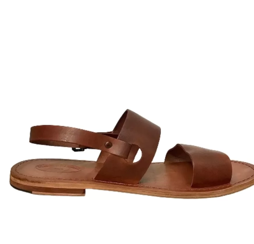 Uomo CAMARRI CALZATURE Scarpe Uomo | Sandalo In Pelle Testa Di Moro Opaco Mod.7000