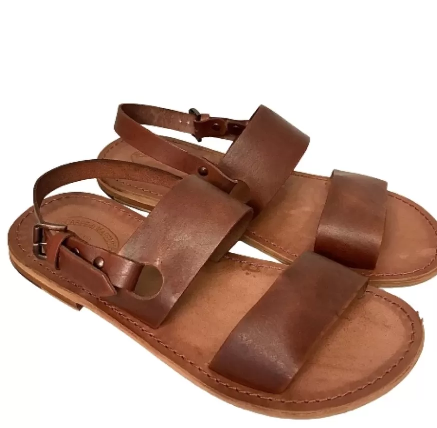 Uomo CAMARRI CALZATURE Scarpe Uomo | Sandalo In Pelle Testa Di Moro Opaco Mod.7000