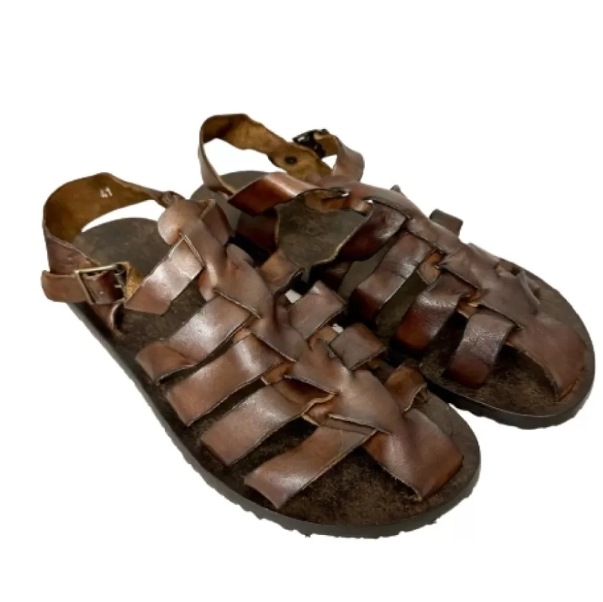 Uomo CAMARRI CALZATURE Scarpe Uomo | Sandalo In Vacchetta Strizzata T. Di Moro M5047