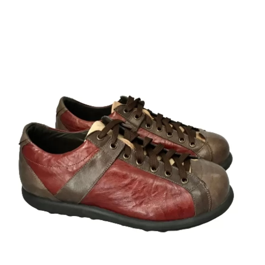 Uomo CAMARRI CALZATURE Scarpe Uomo | Sneaker Artigianale Bordeaux/Taupe/Testa Di Moro