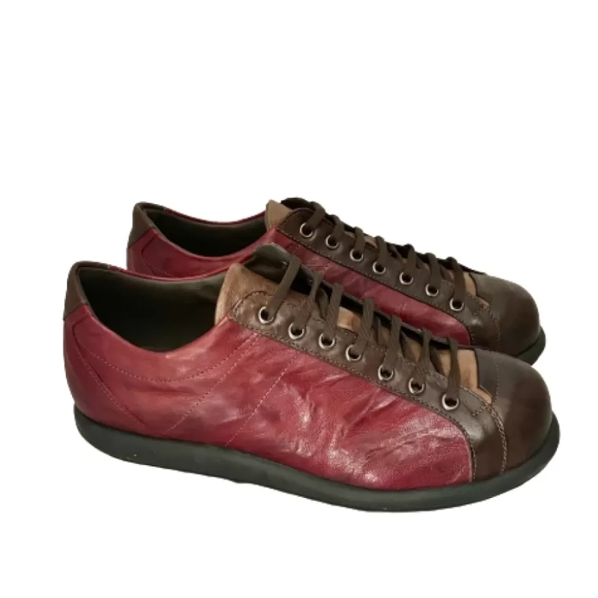 Uomo CAMARRI CALZATURE Scarpe Uomo | Sneaker Artigianale Bordeaux/Taupe/T.Moro