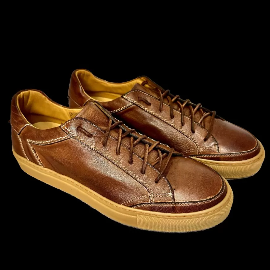 Uomo CAMARRI CALZATURE Scarpe Uomo | Sneaker Artigianale Tuffata Marrone Bassa