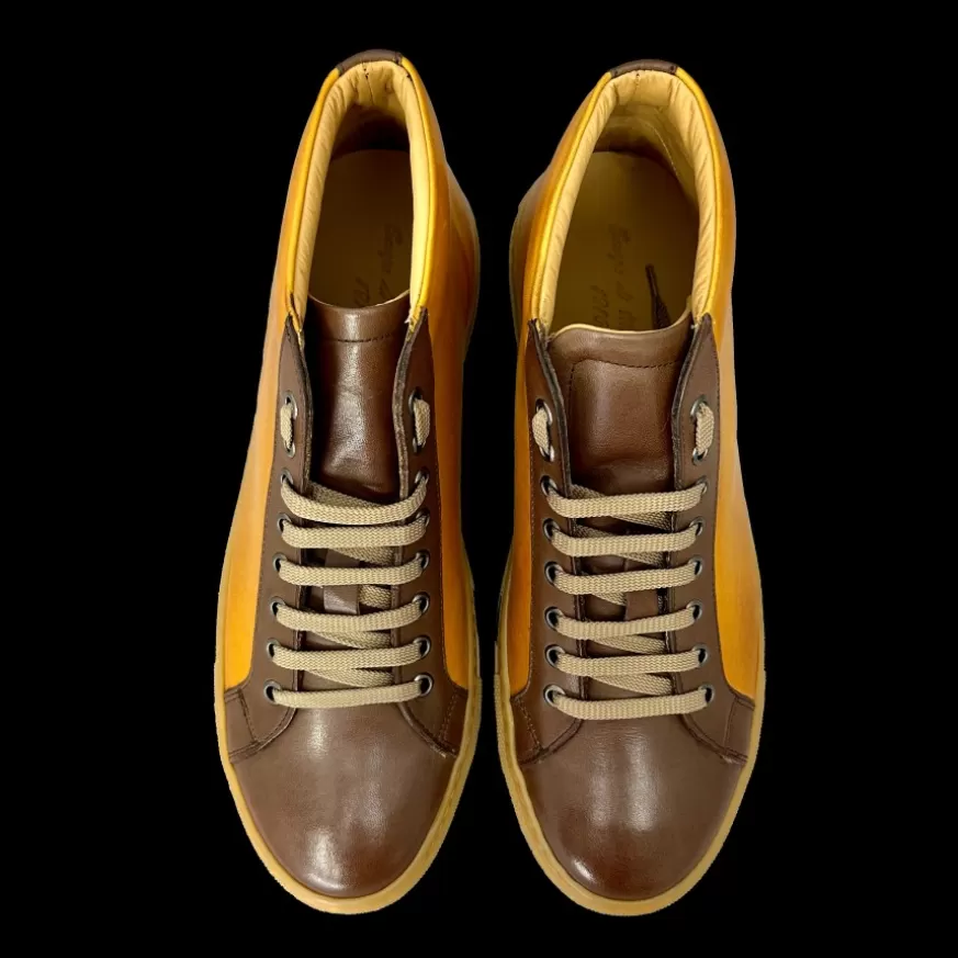 Uomo CAMARRI CALZATURE Scarpe Uomo | Sneakers Artigianale Alta In Pelle Bicolore