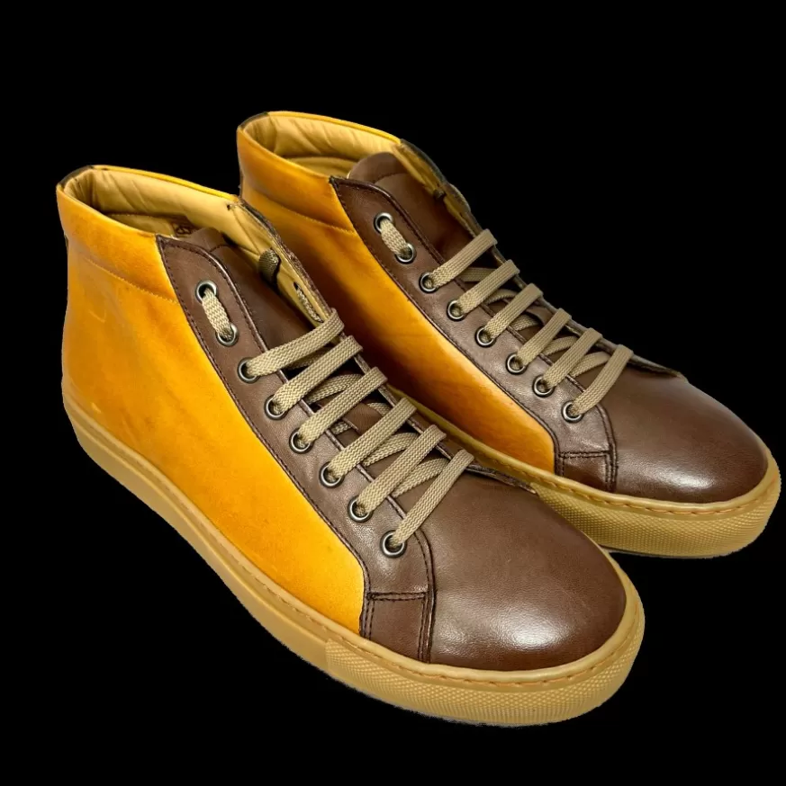 Uomo CAMARRI CALZATURE Scarpe Uomo | Sneakers Artigianale Alta In Pelle Bicolore