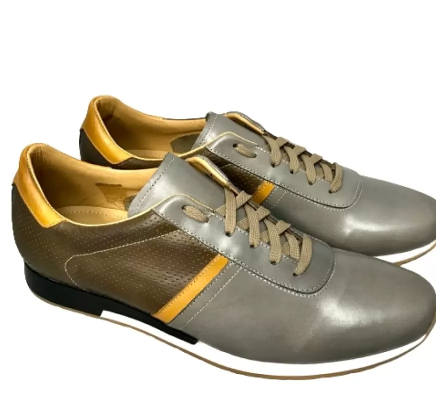 Uomo CAMARRI CALZATURE Scarpe Uomo | Sneakers Bassa Artigianale In Pelle Grigia