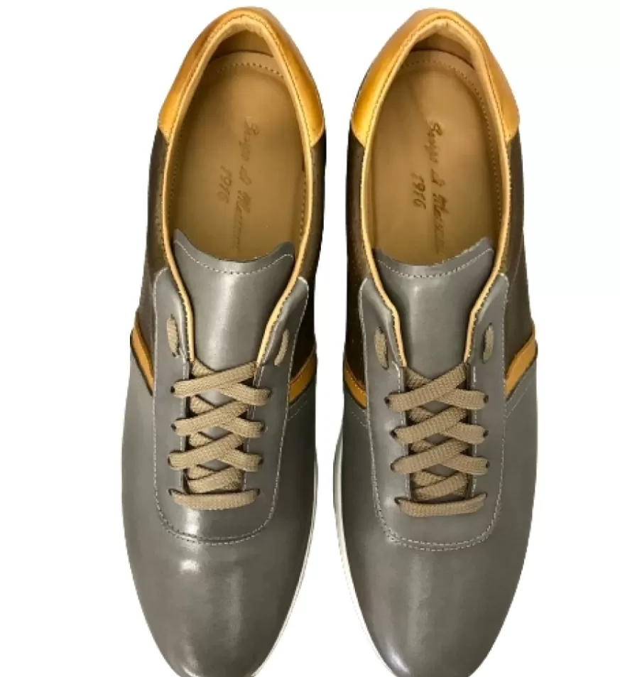 Uomo CAMARRI CALZATURE Scarpe Uomo | Sneakers Bassa Artigianale In Pelle Grigia