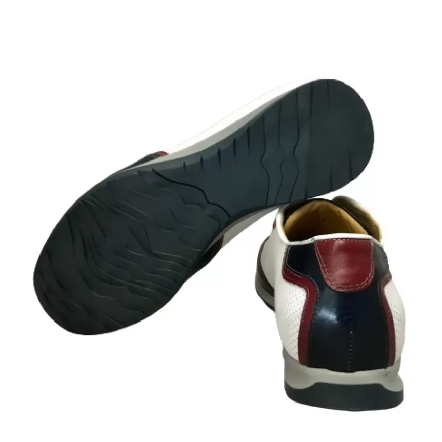Uomo CAMARRI CALZATURE Scarpe Uomo | Sneakers Bassa In Pelle Bianca E Blu