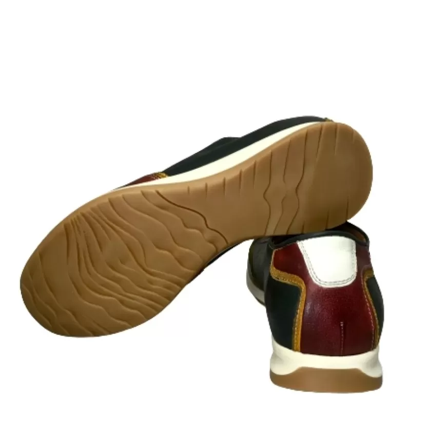 Uomo CAMARRI CALZATURE Scarpe Uomo | Sneakers Bassa In Pelle Blu E Rossa