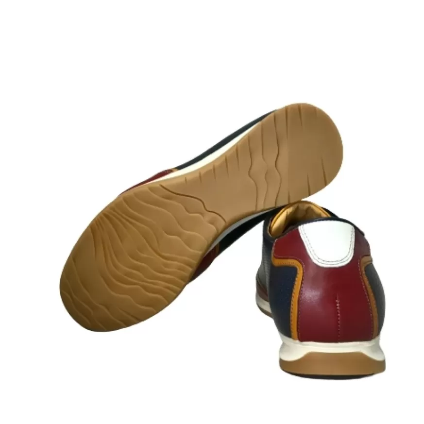 Uomo CAMARRI CALZATURE Scarpe Uomo | Sneakers Bassa In Pelle Blu E Rossa