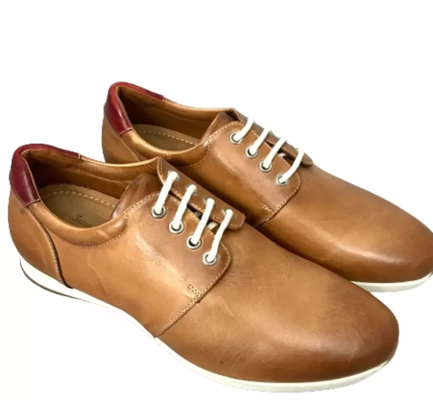 Uomo CAMARRI CALZATURE Scarpe Uomo | Sneakers Bassa In Pelle Color Cuoio