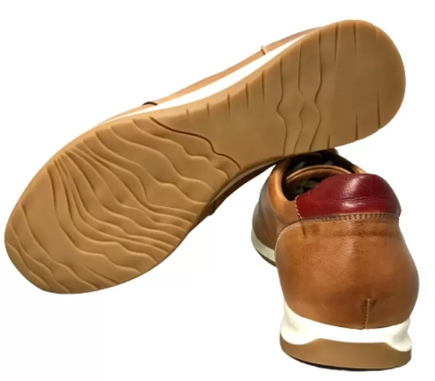 Uomo CAMARRI CALZATURE Scarpe Uomo | Sneakers Bassa In Pelle Color Cuoio