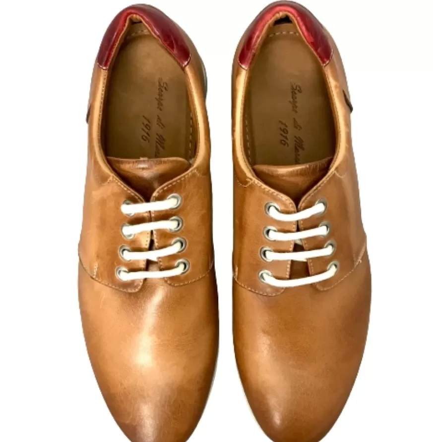 Uomo CAMARRI CALZATURE Scarpe Uomo | Sneakers Bassa In Pelle Color Cuoio