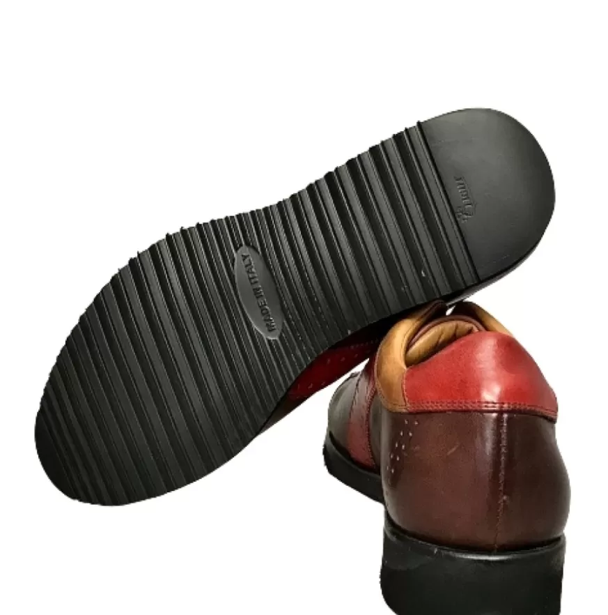 Uomo CAMARRI CALZATURE Scarpe Uomo | Sneakers Bassa In Pelle Marrone E Rossa