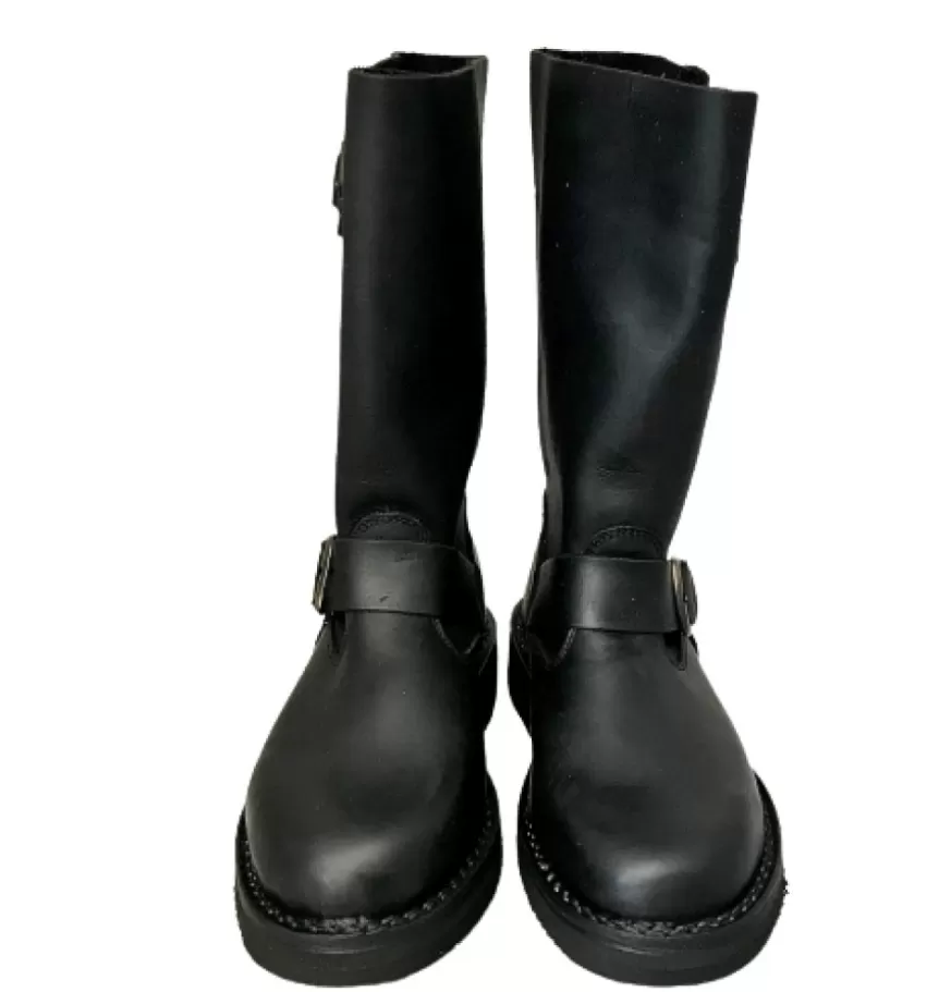 Uomo CAMARRI CALZATURE Scarpe Uomo | Stivale Artigianale Nero In Pelle Ingrassata Con Fibbie