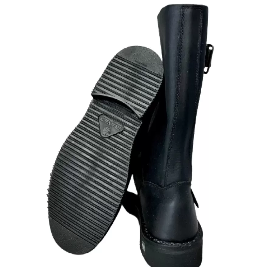 Uomo CAMARRI CALZATURE Scarpe Uomo | Stivale Artigianale Nero In Pelle Ingrassata Con Fibbie