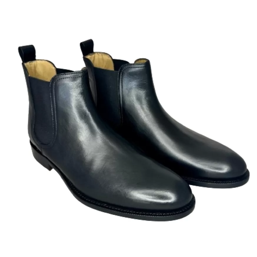 Uomo CAMARRI CALZATURE Scarpe Uomo | Stivaletto Beatles Artigianale Nero Cucito Blake