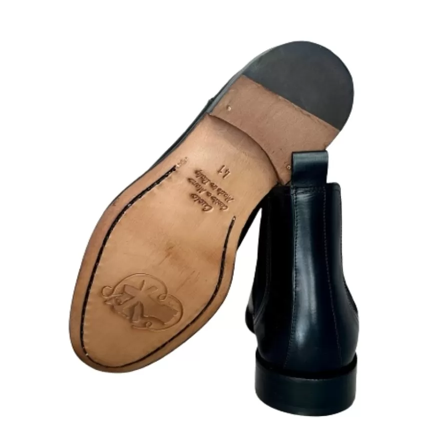 Uomo CAMARRI CALZATURE Scarpe Uomo | Stivaletto Beatles Artigianale Nero Cucito Blake
